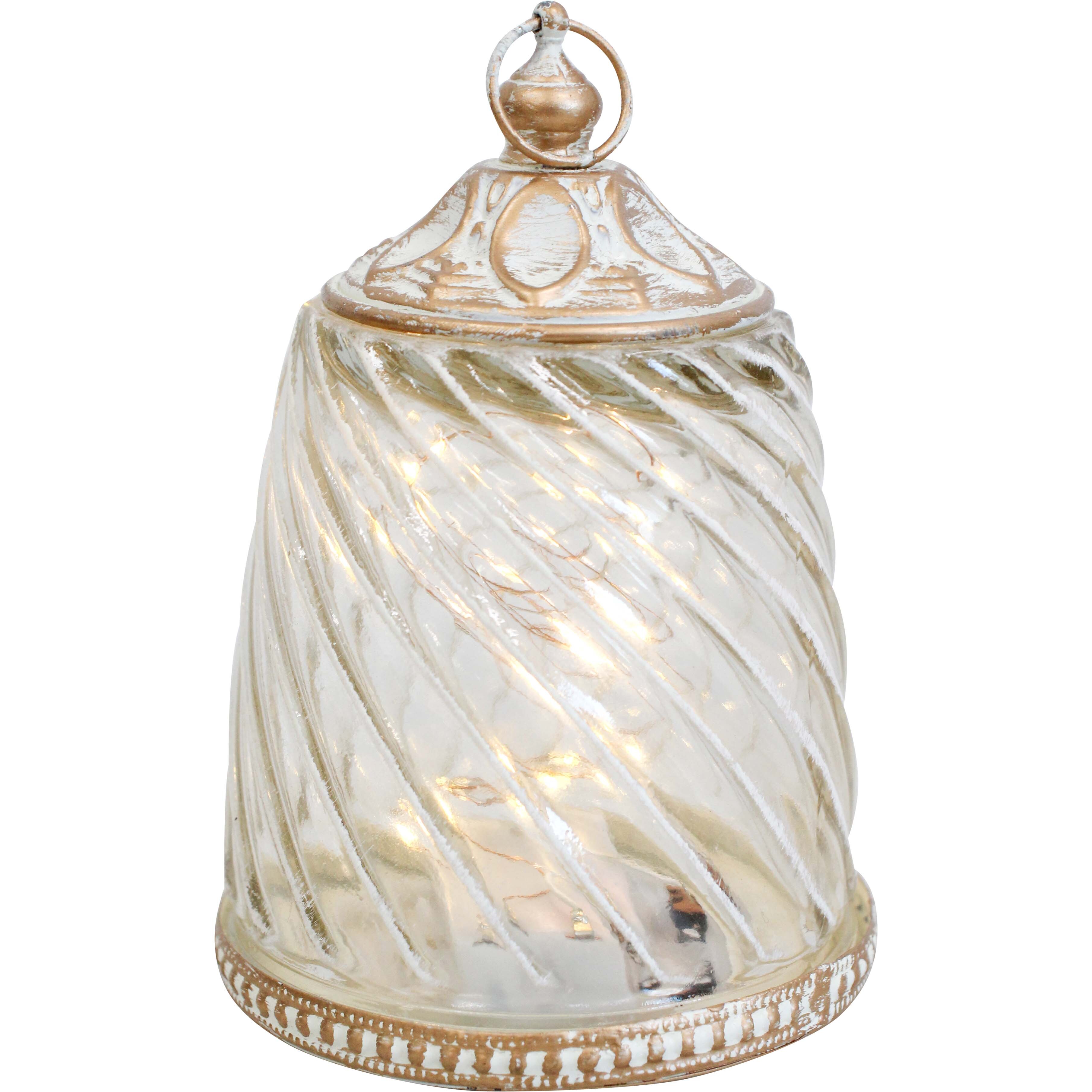 Lantern LED Swirl Gold/Wash