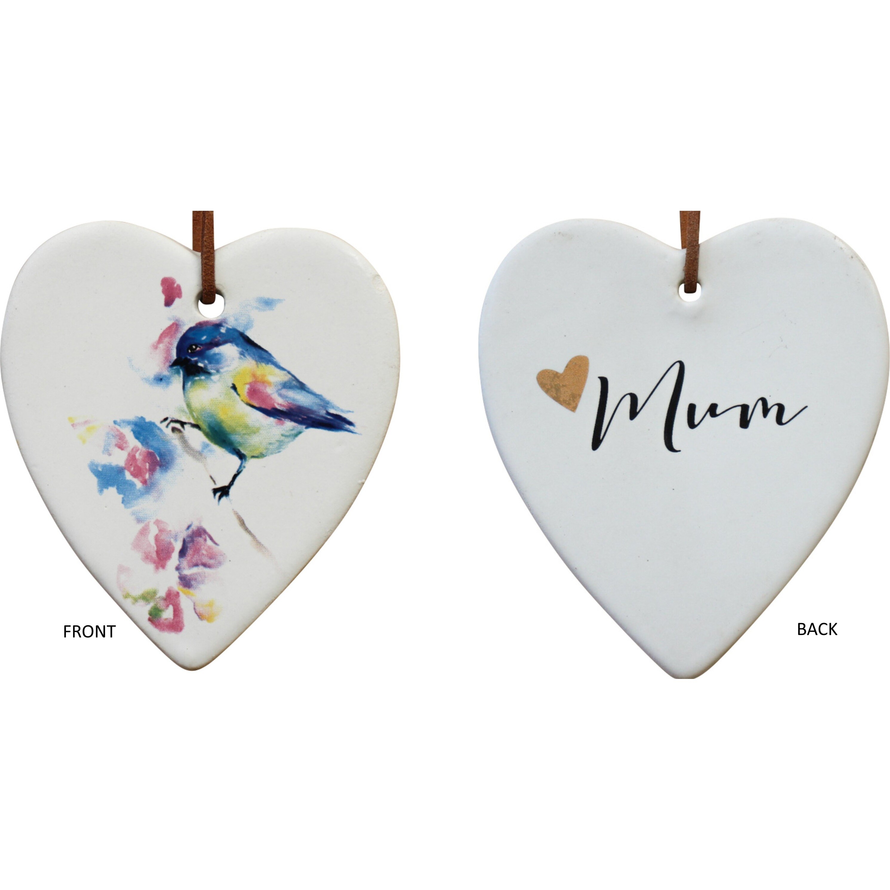 Hanging Heart Bird Wash Mum