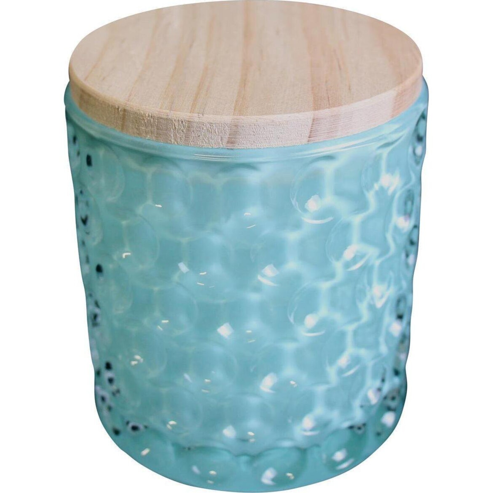 Glass Jar Bubble Round Teal