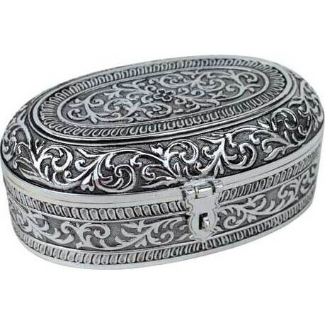 Trinket Box Oval Hoja