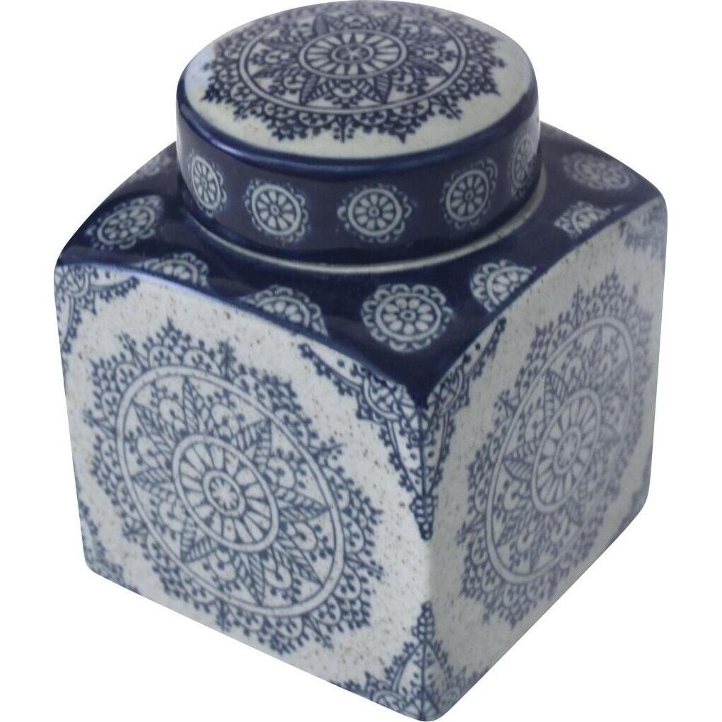 Sq Cannister Flake Motif Navy