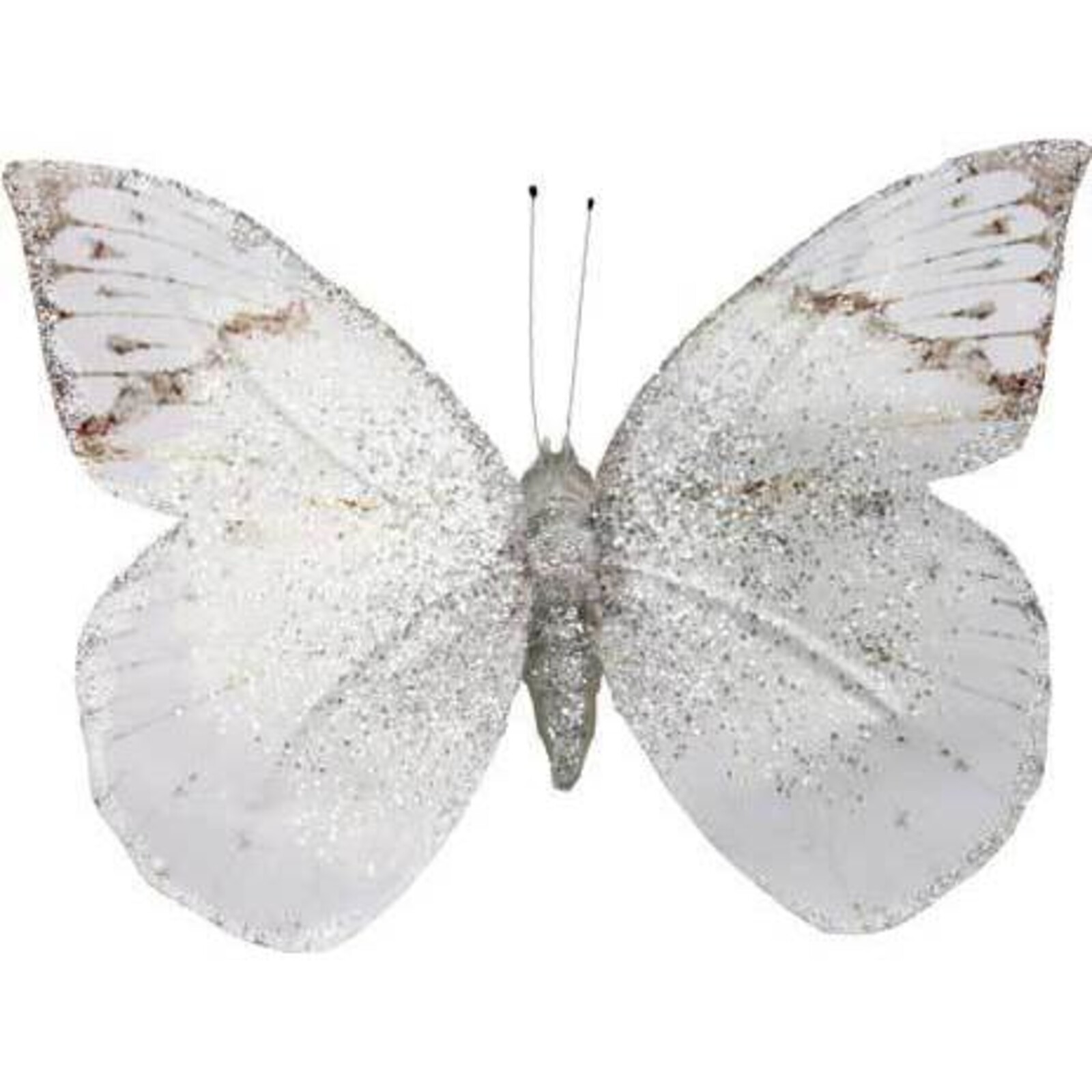 Glitter Butterfly Large - White Slope Line