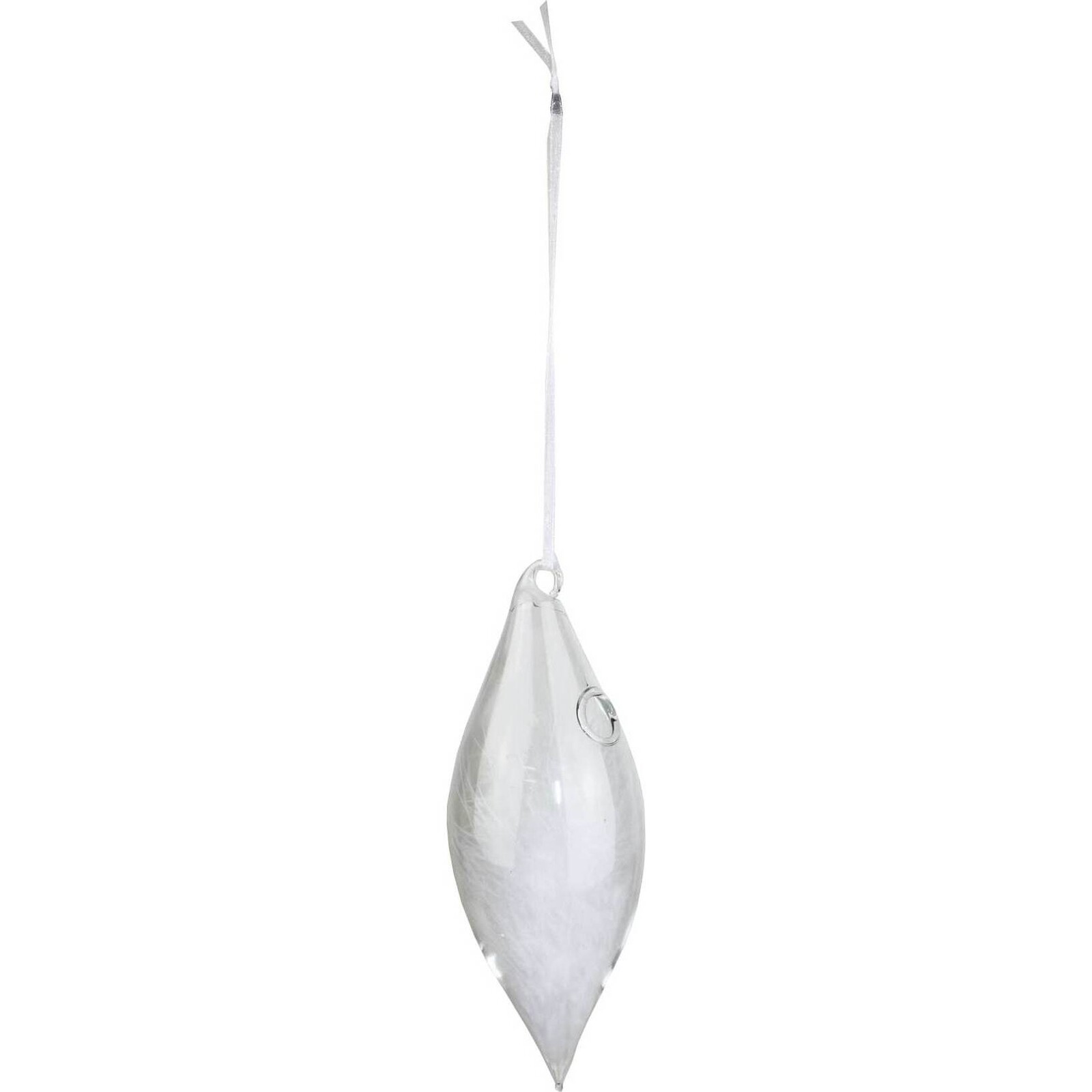 Decotative Glass Hanging Drop White