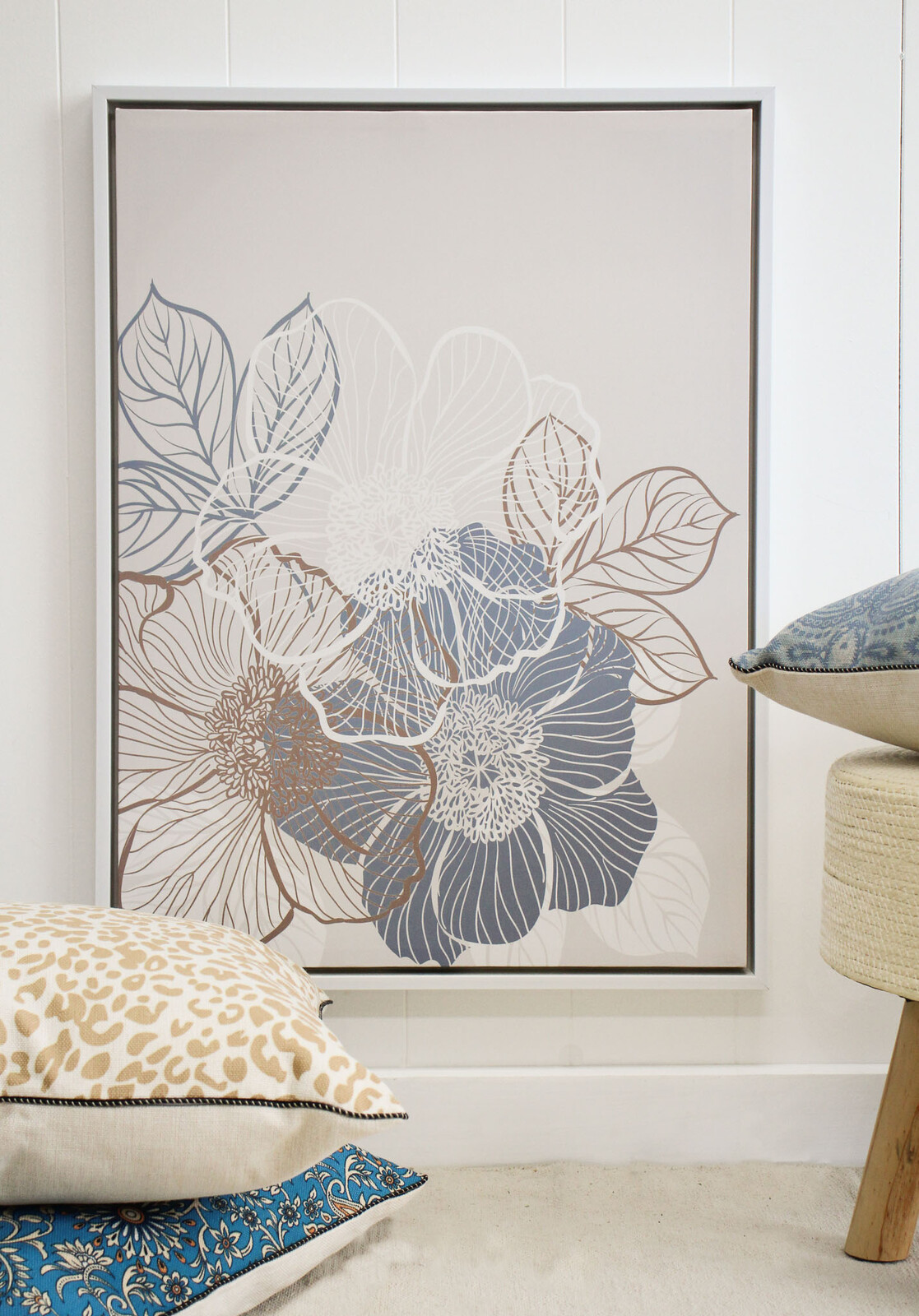 Framed Canvas Floral Outline
