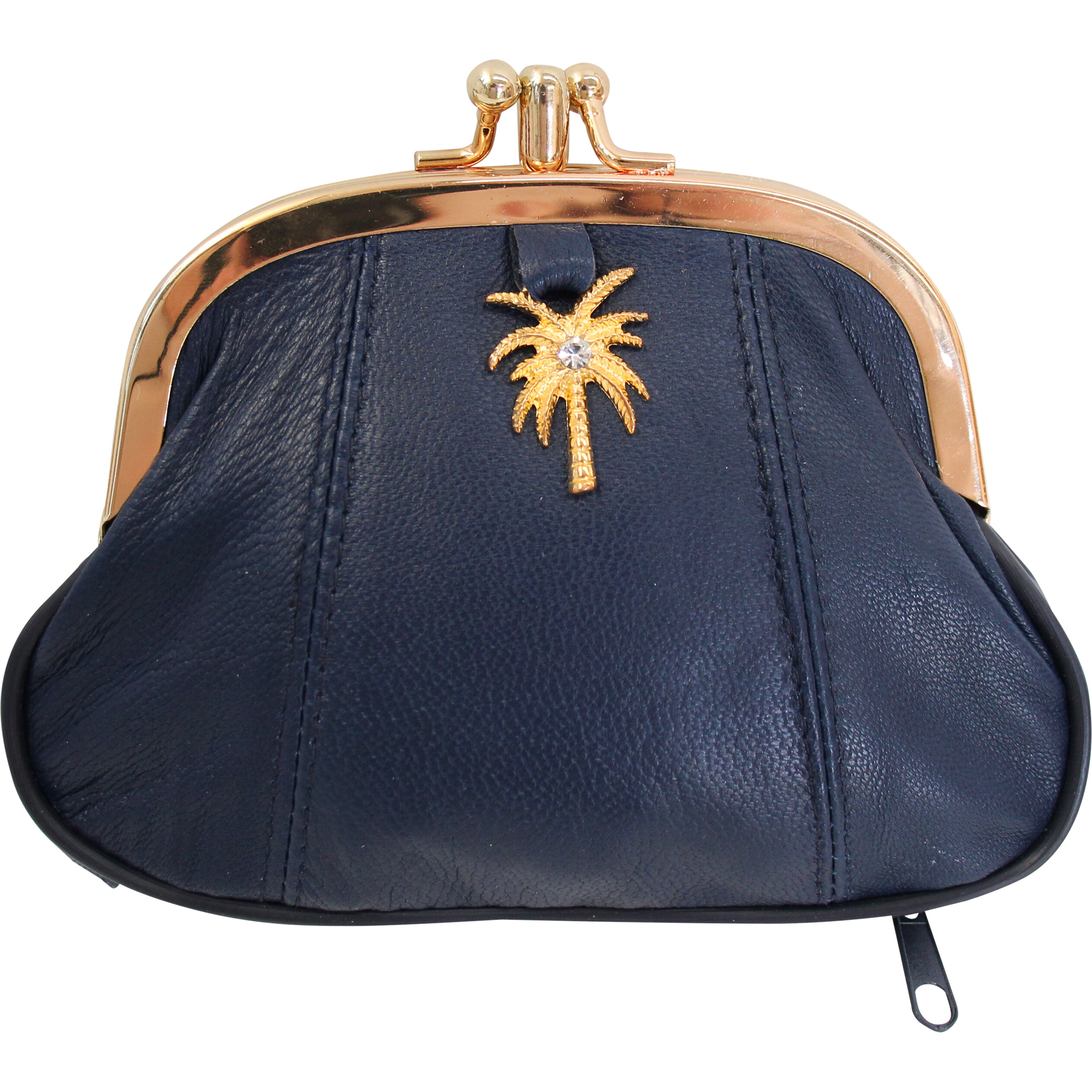 Leather Purse Palm Indigo