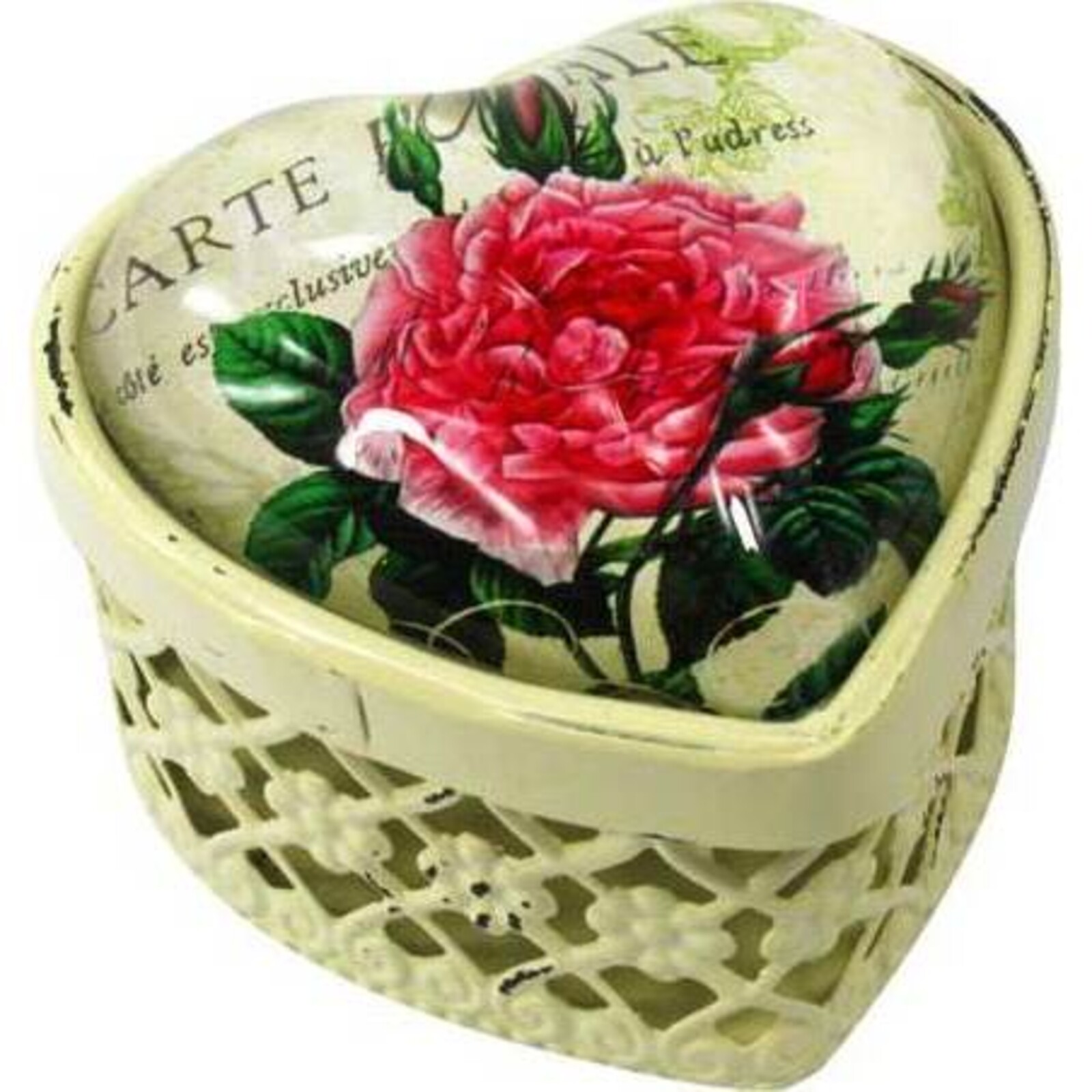 Trinket Box Cream Rose