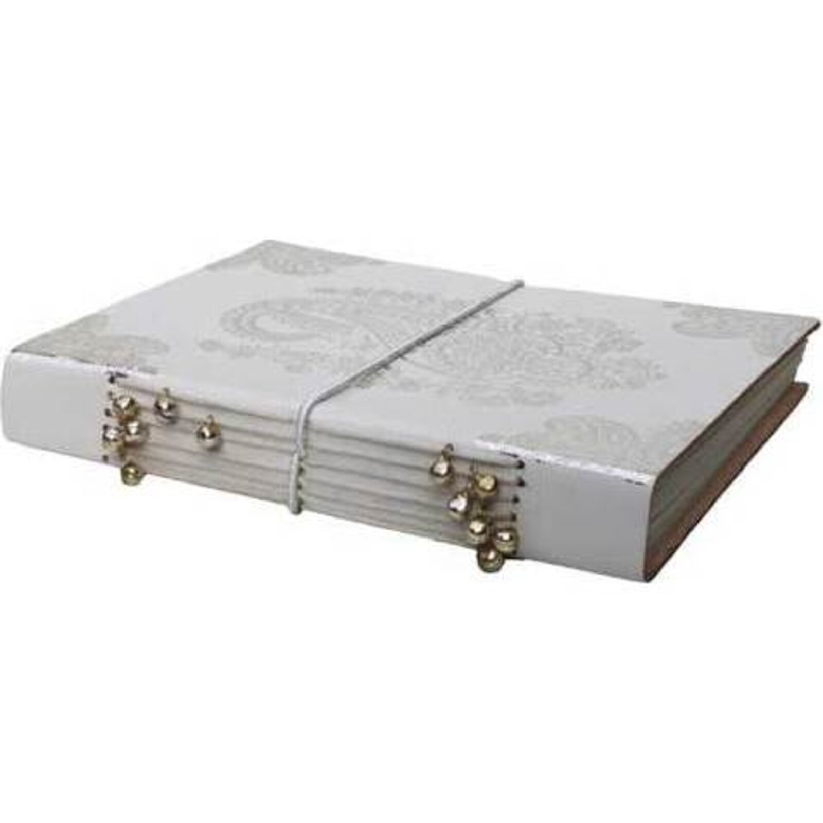 Leather Notebook - Silver Motif Large