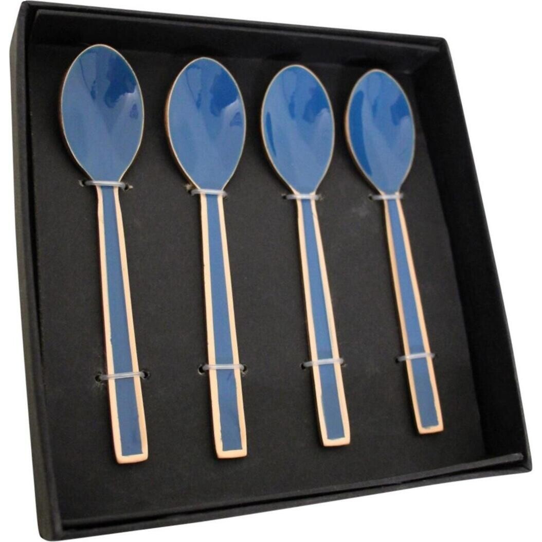 Box Teaspoon Blue/Rose Gold S/4