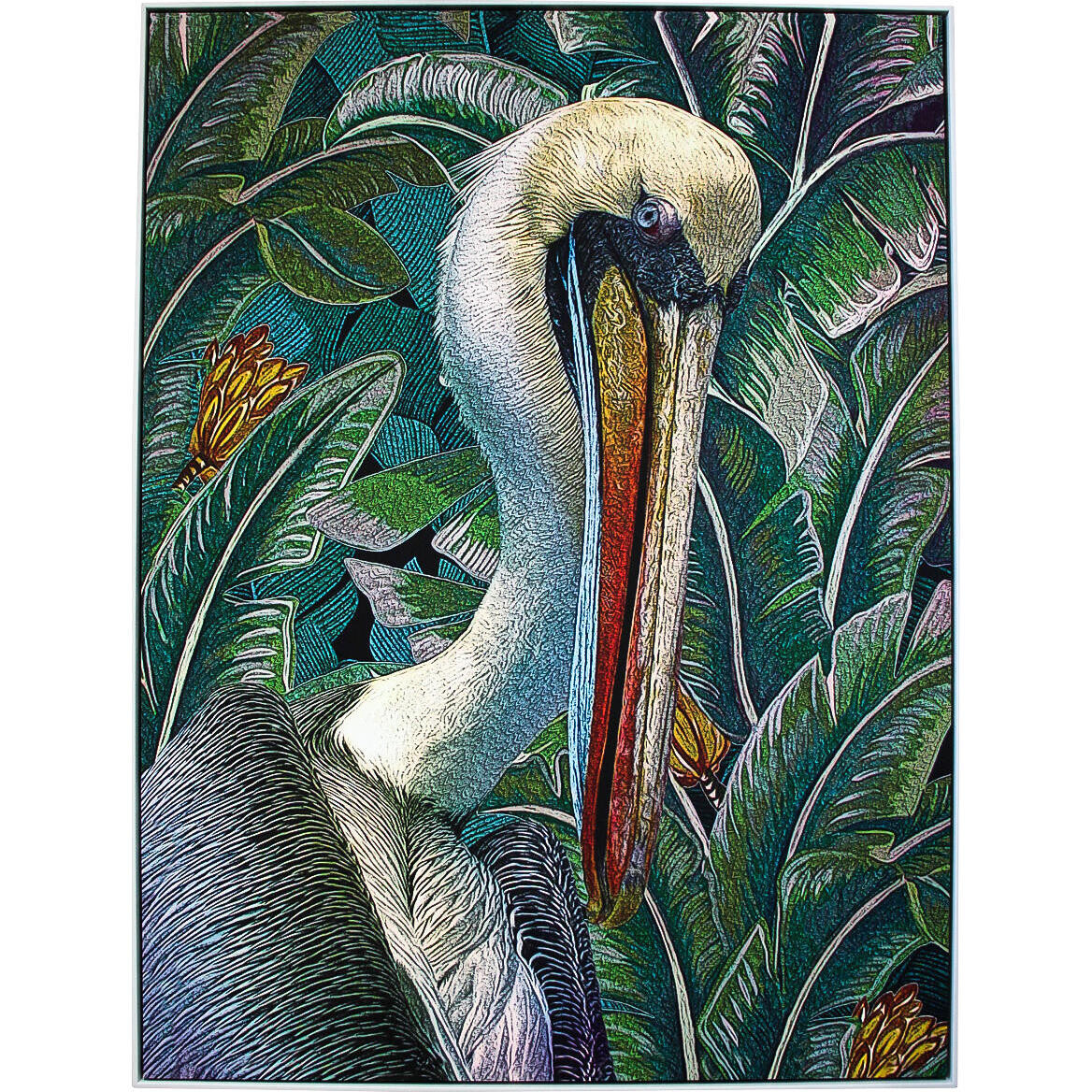 Framed Canvas Heron Grey