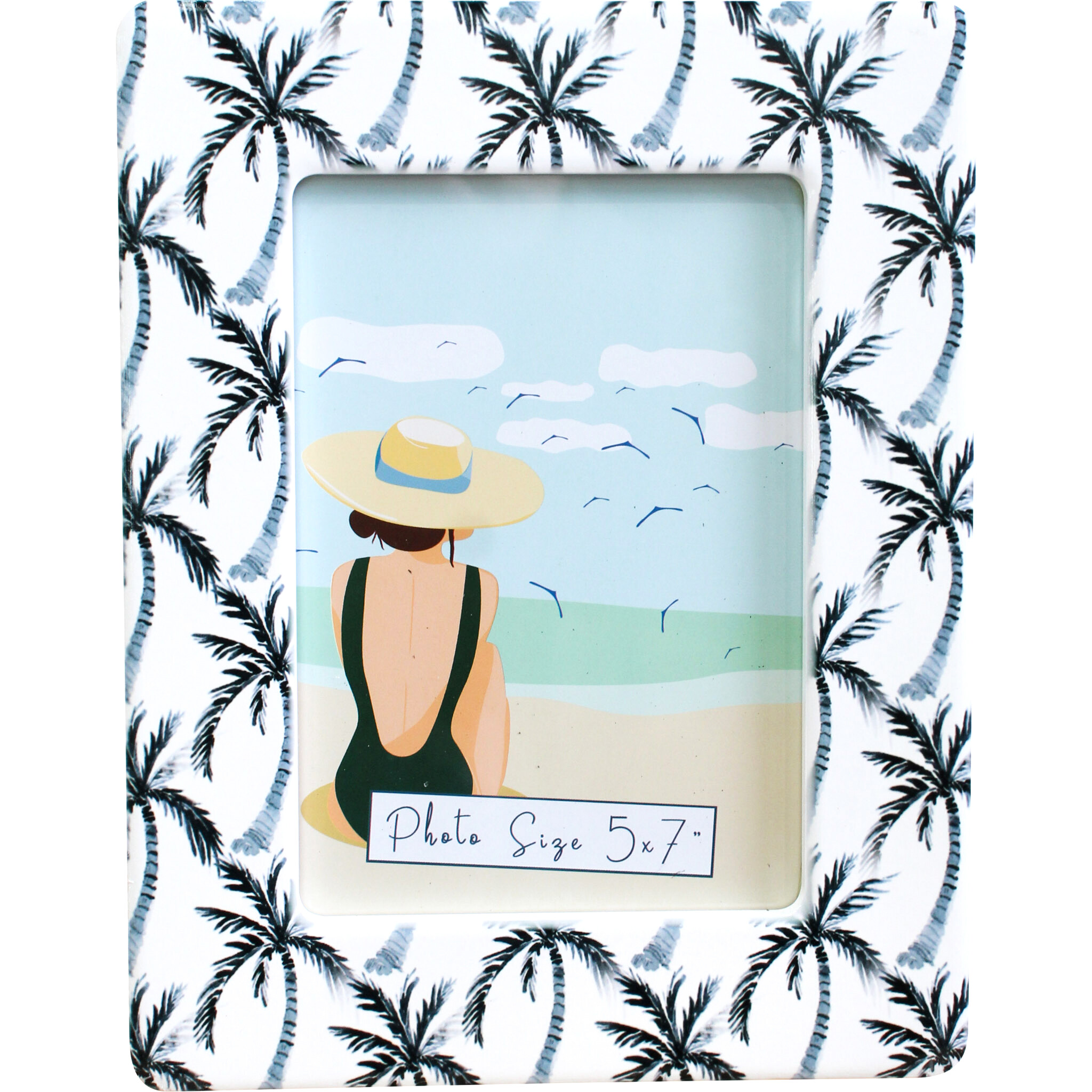 Frame Navy Palm 5x7