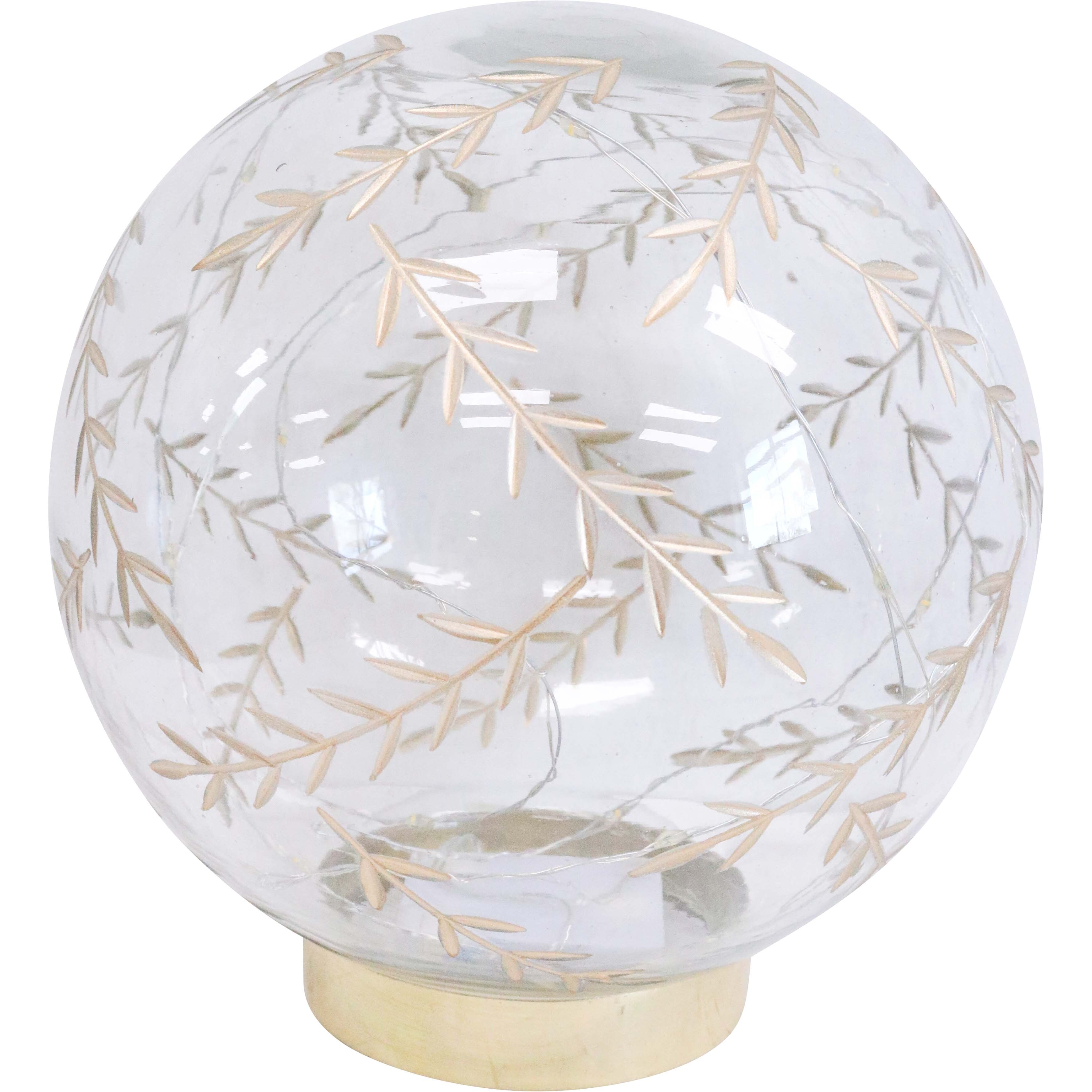 LED Glass Leaf Ball Med