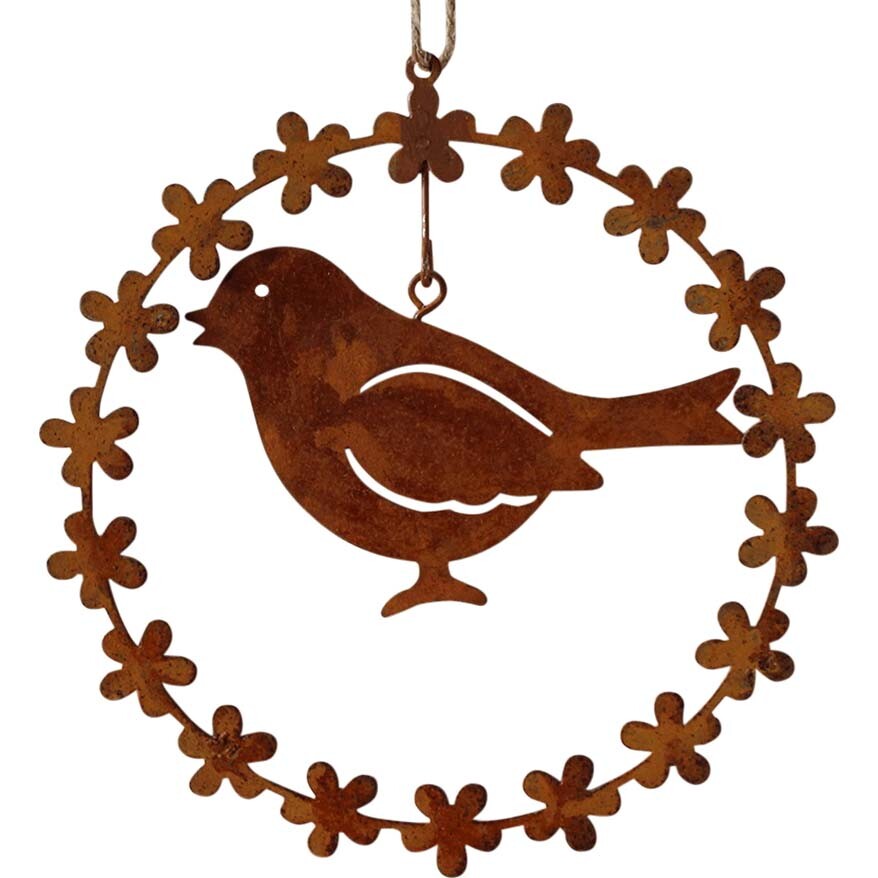 Hanging Bird Rust Wreath