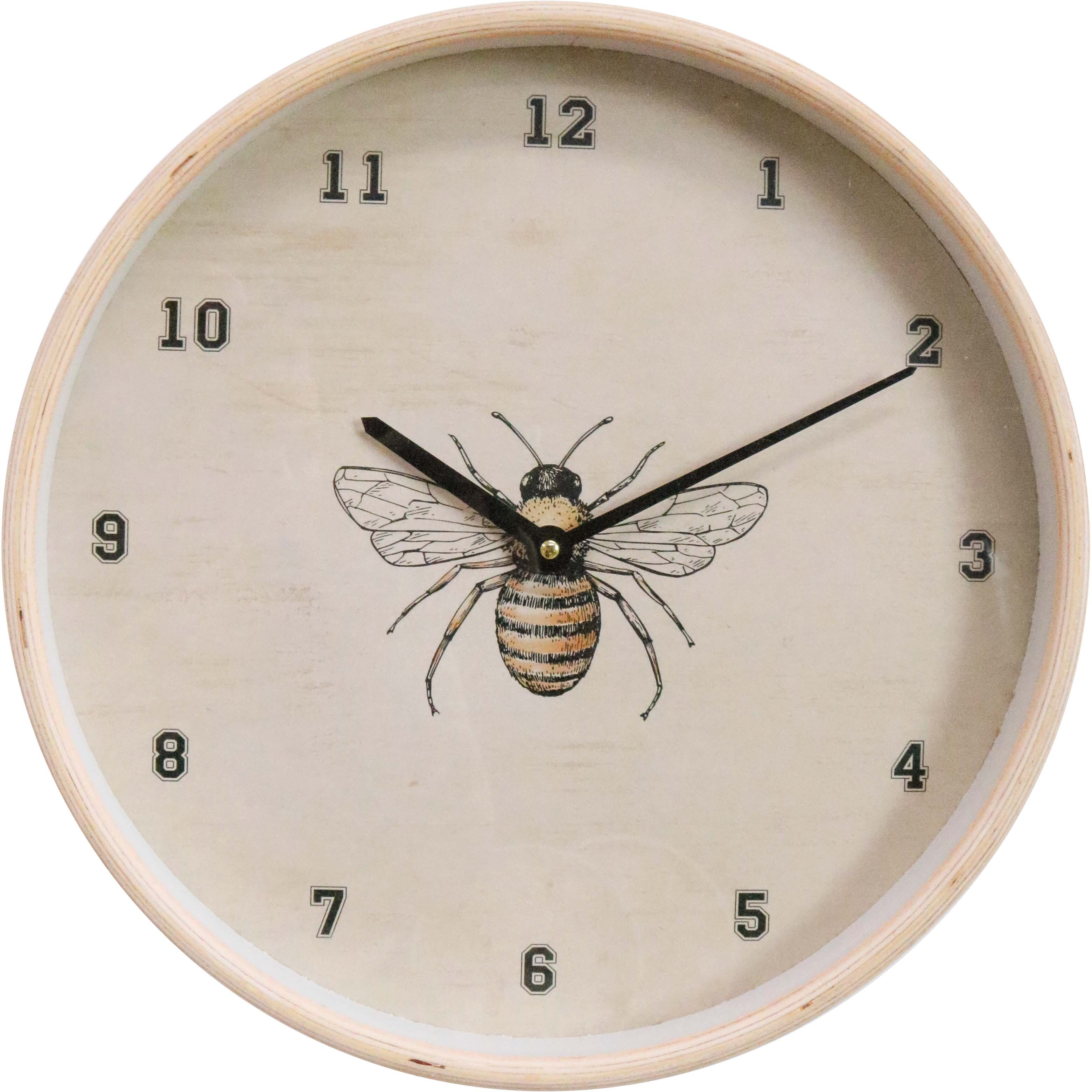 Clock Bee/Glass 40cm