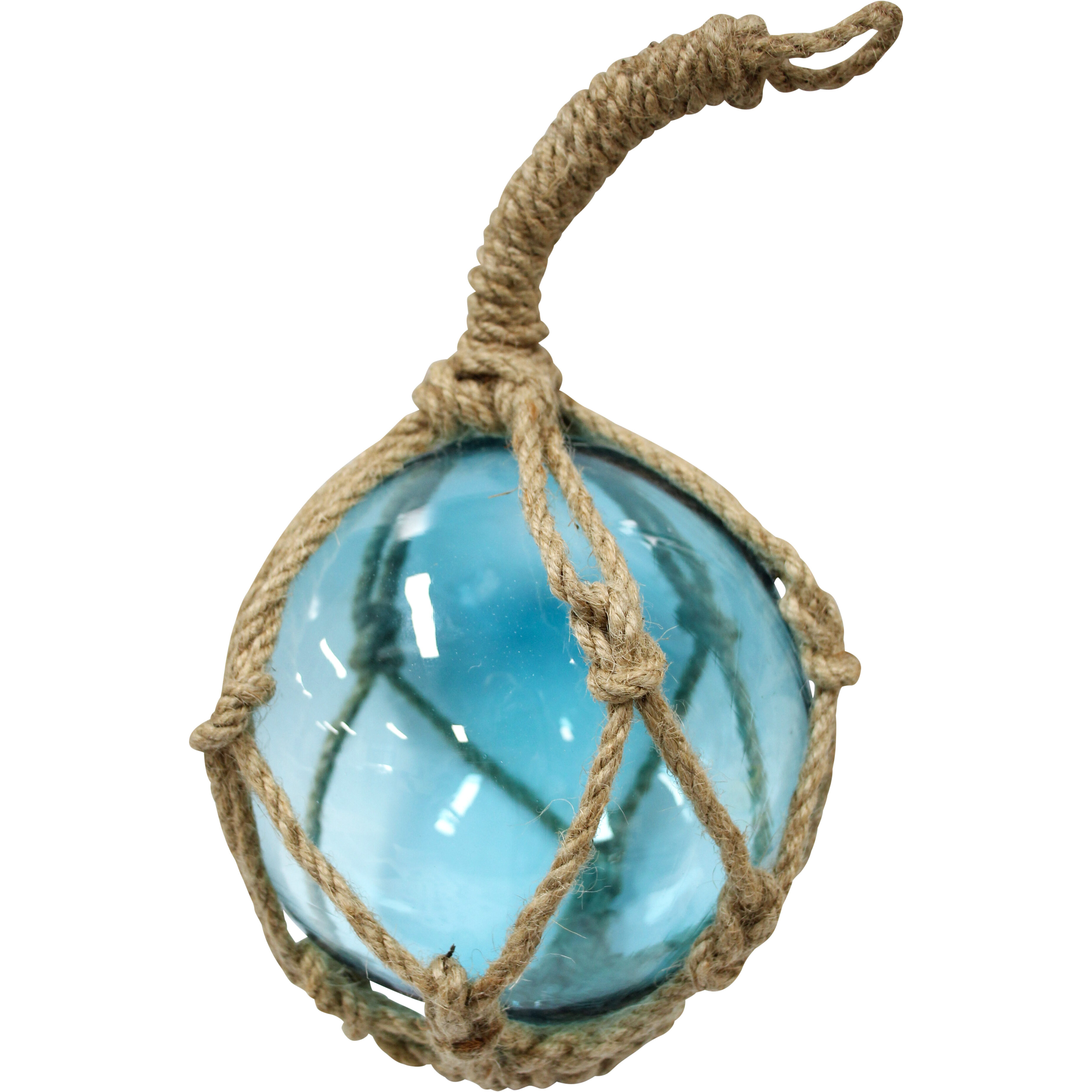 Glass Rope Ball Med Azure