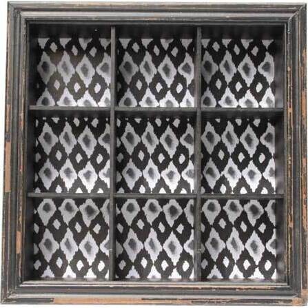 Display Wall Box - Black Ikat