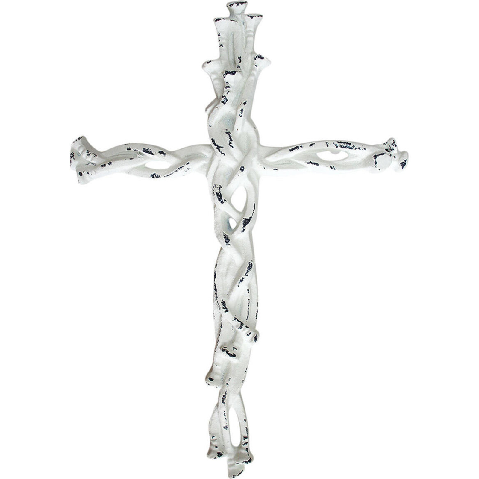 Cross Metal White Twisted