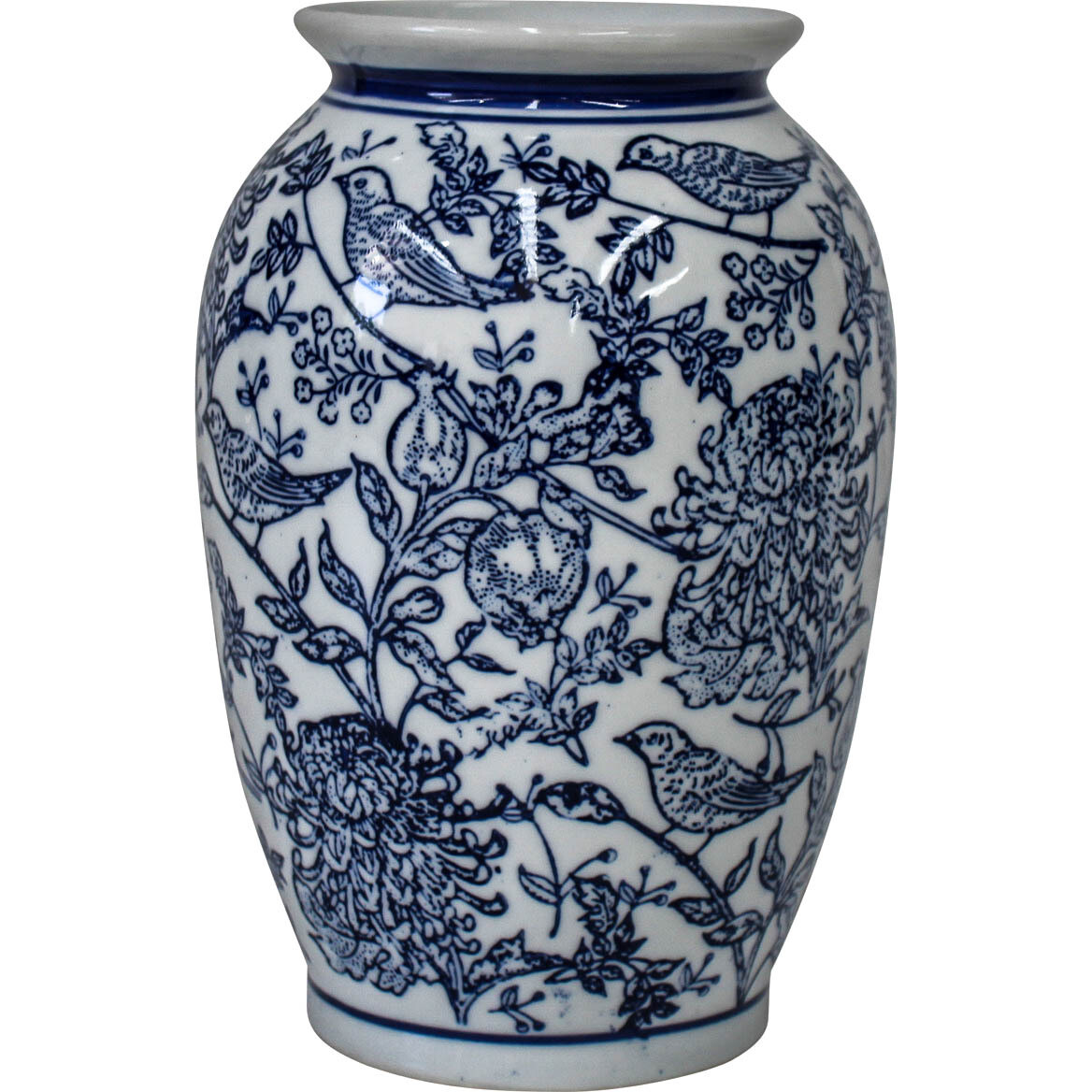 Vase Blue Bird/Pomegranate