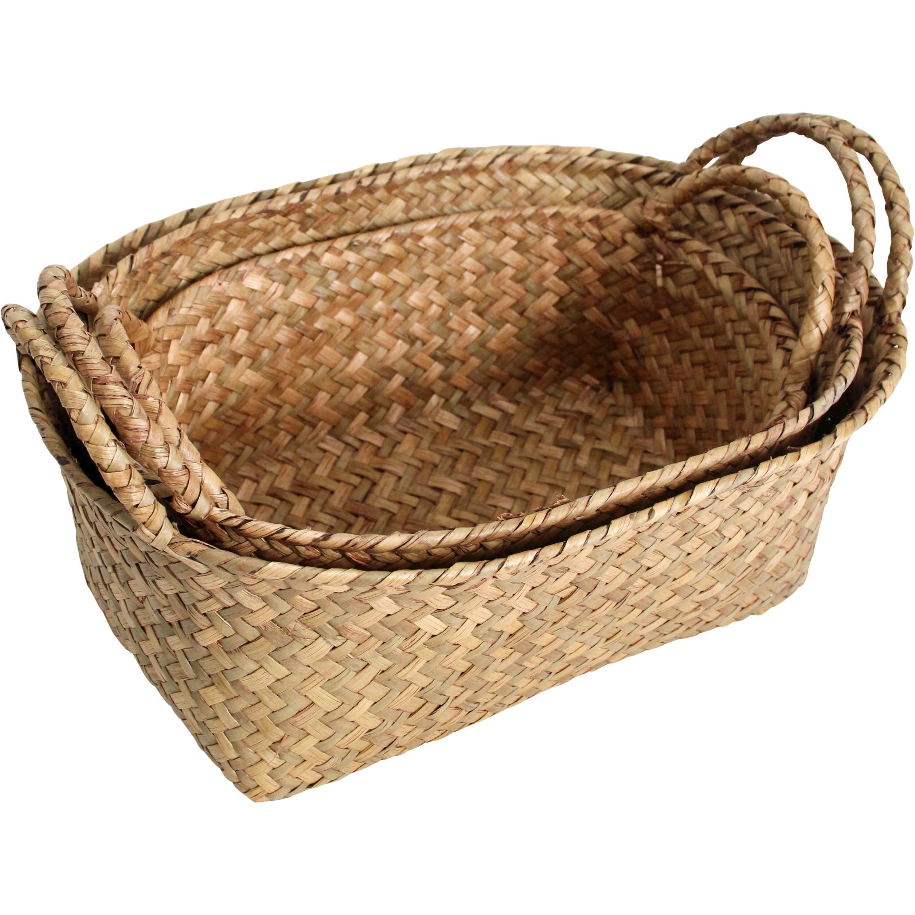 Woven Oval Basket S/3 Nat