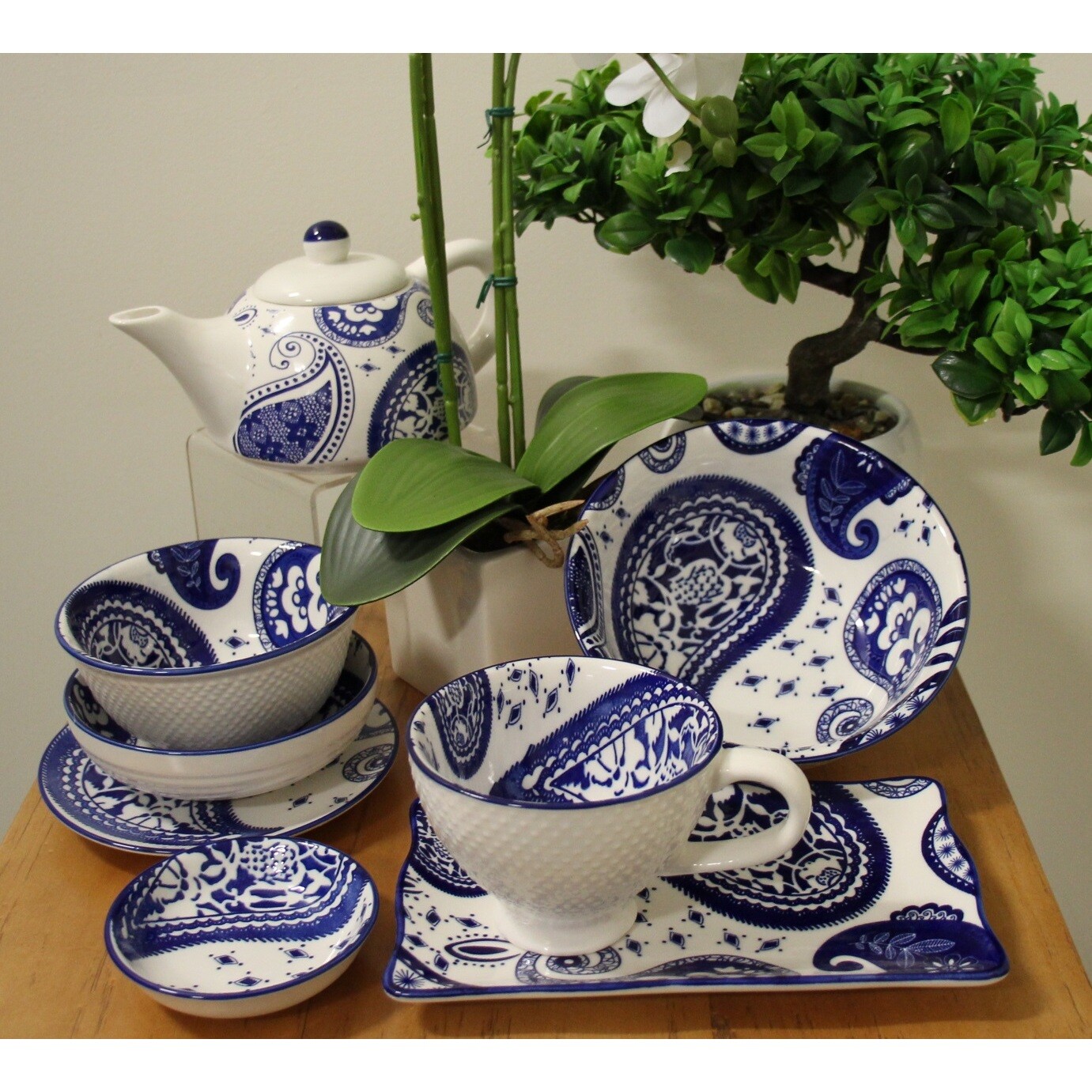 Teapot Blue Paisley