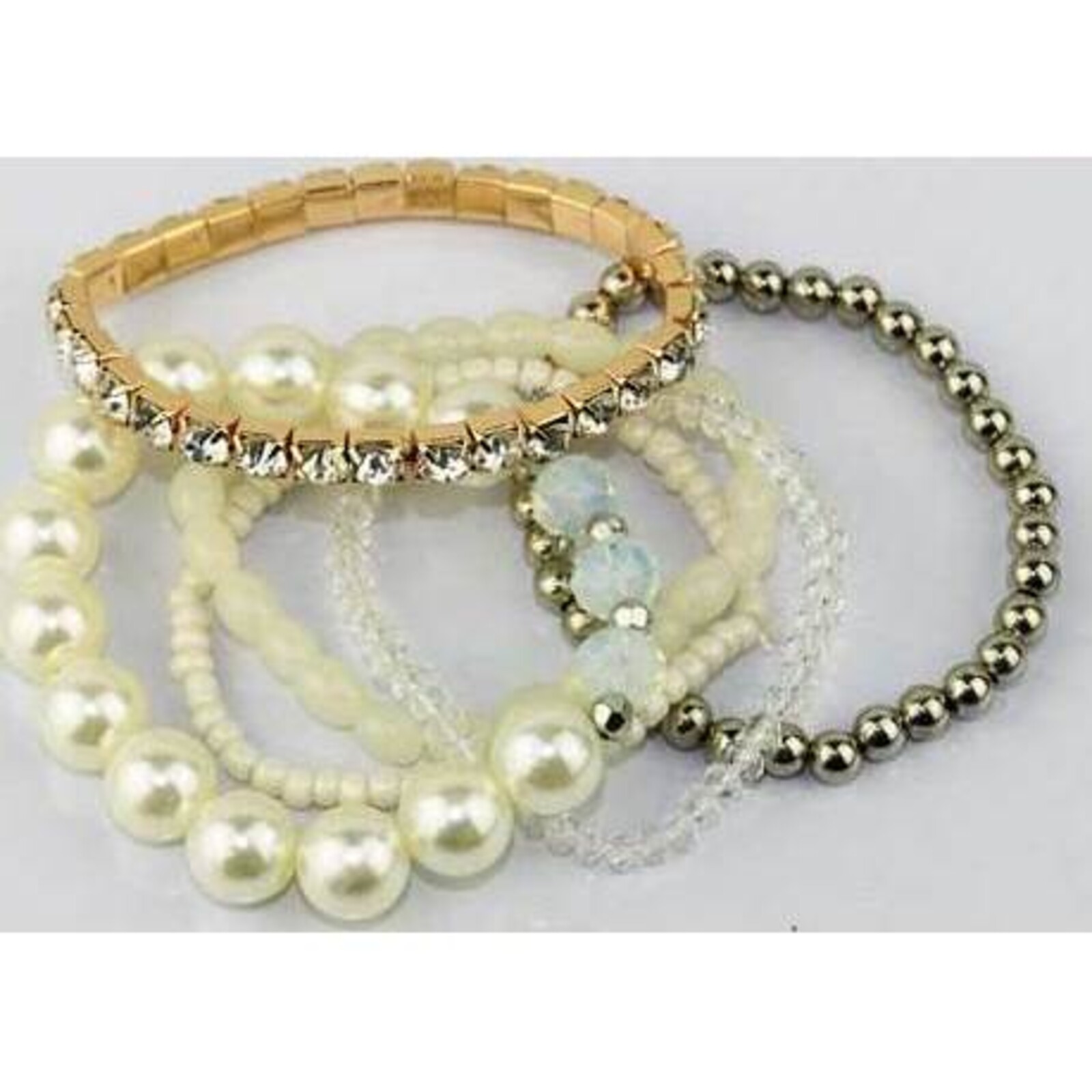 Bracelet White Pearl Set