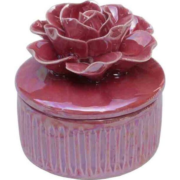 Round Trinket Box Peony Berry