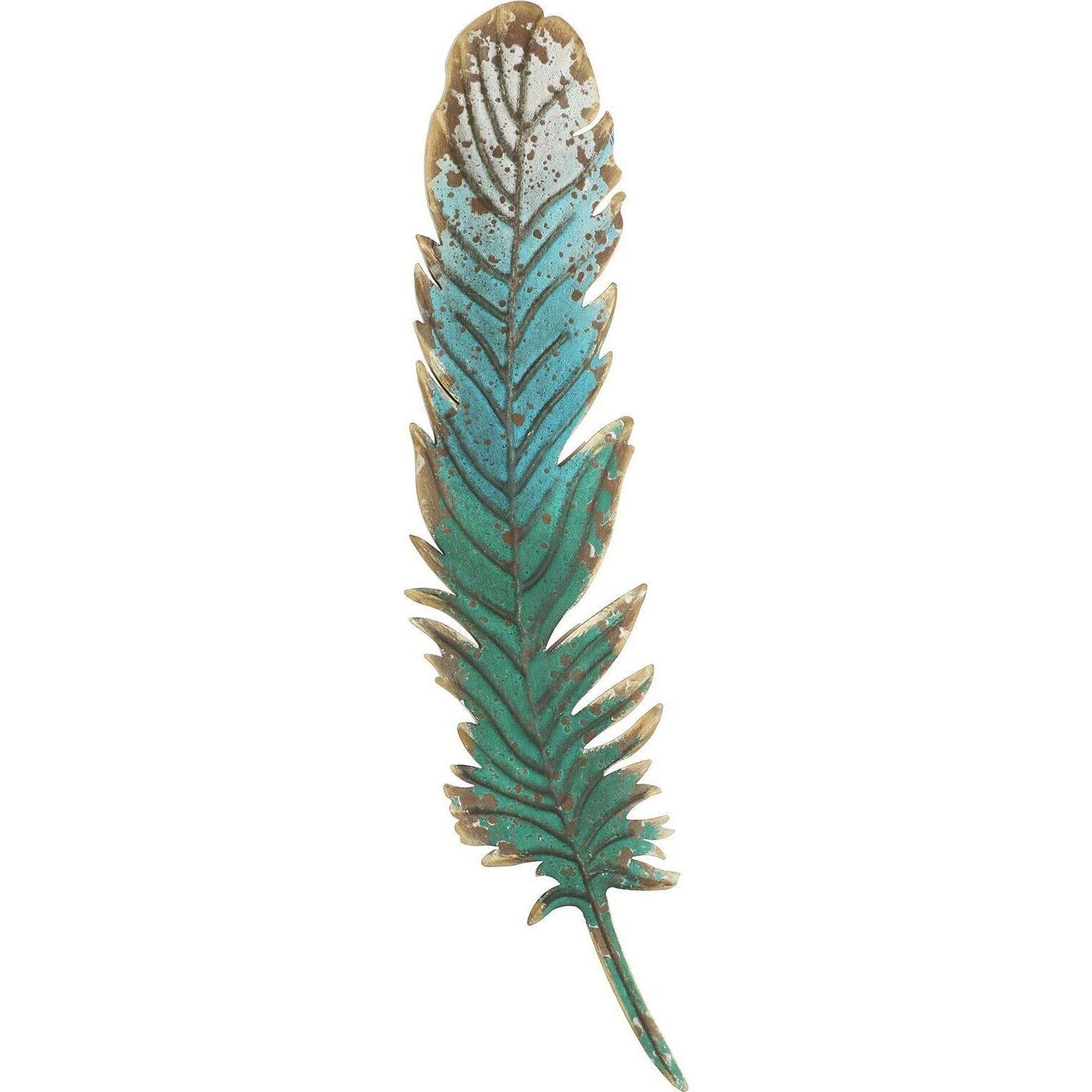 Wall Decor Feather Teal Mini 