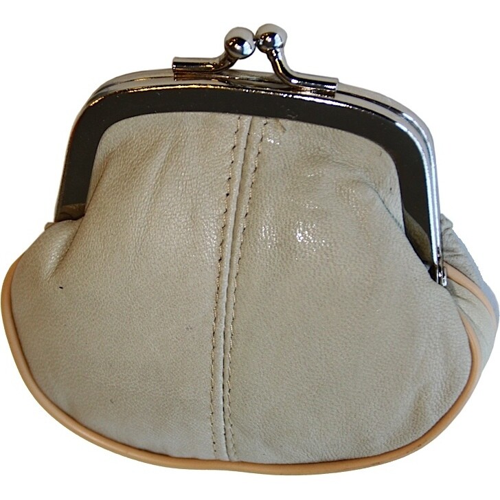 Leather Fiddle Purse - Cream