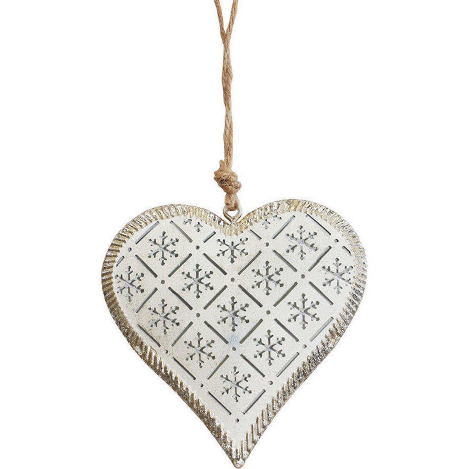 Hanging Heart Croix SIlver