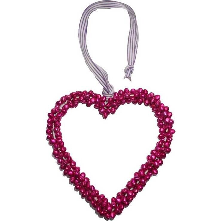 Hanging Heart Shiny Pink Lrg