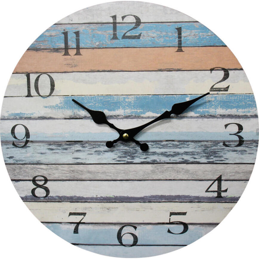 Clock Boat Shack Stripe 34cm