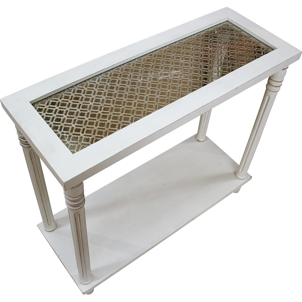 Console Vidrio Glass Insert White 