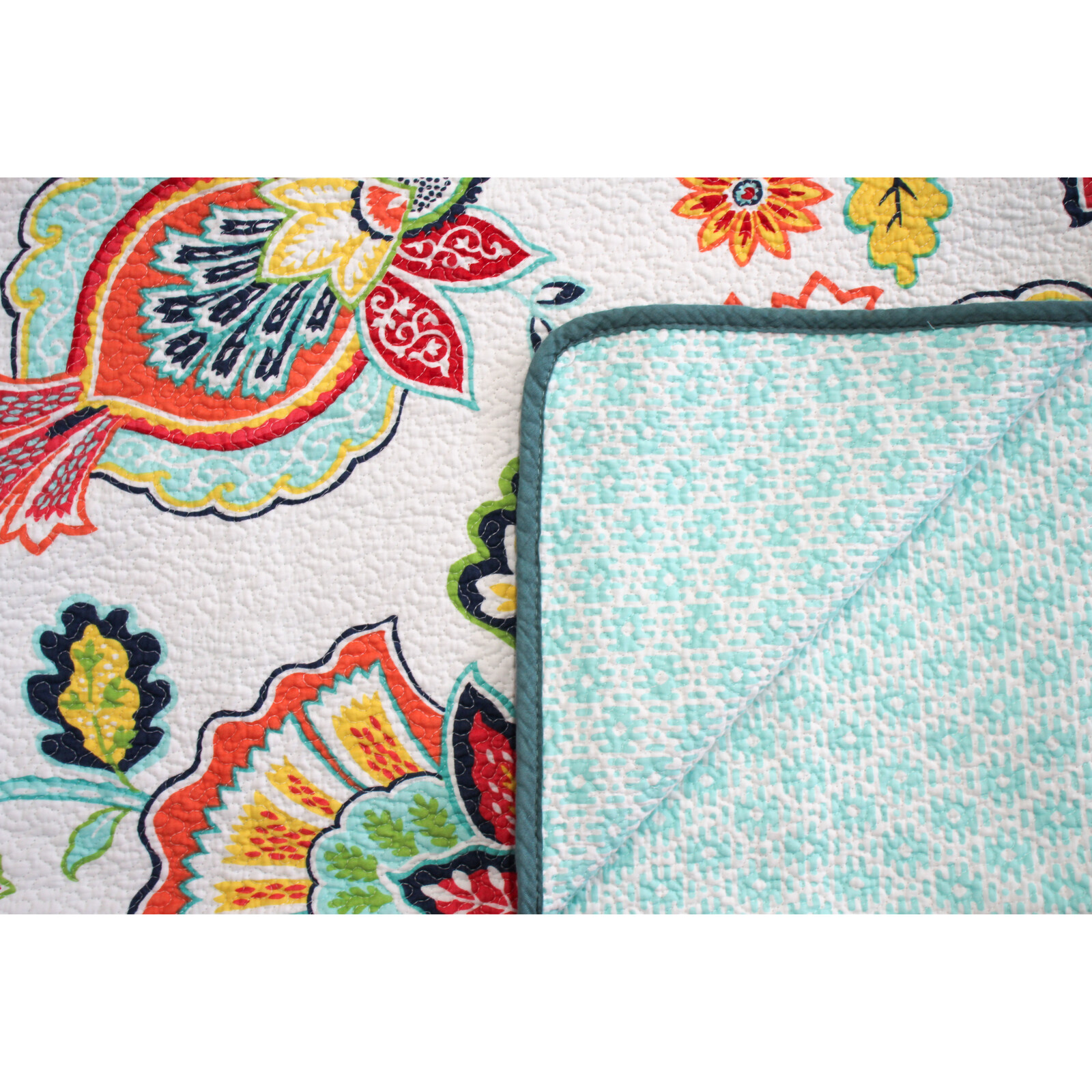 Quilted Throw/ Bedspread Summer Flowers