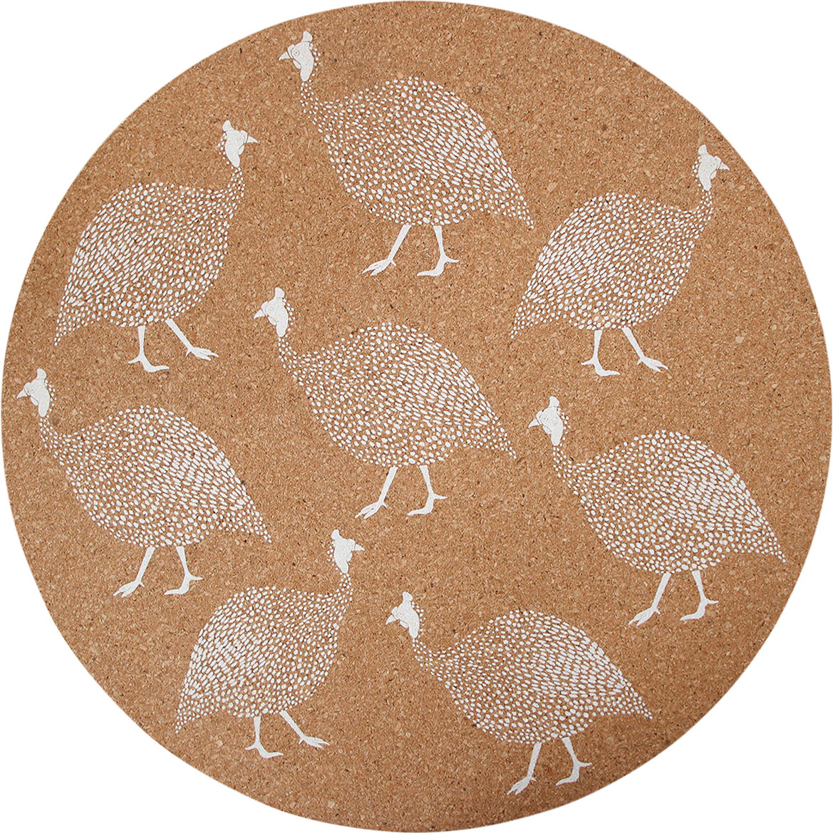 Cork Placemat S/4 Guinea Fowl