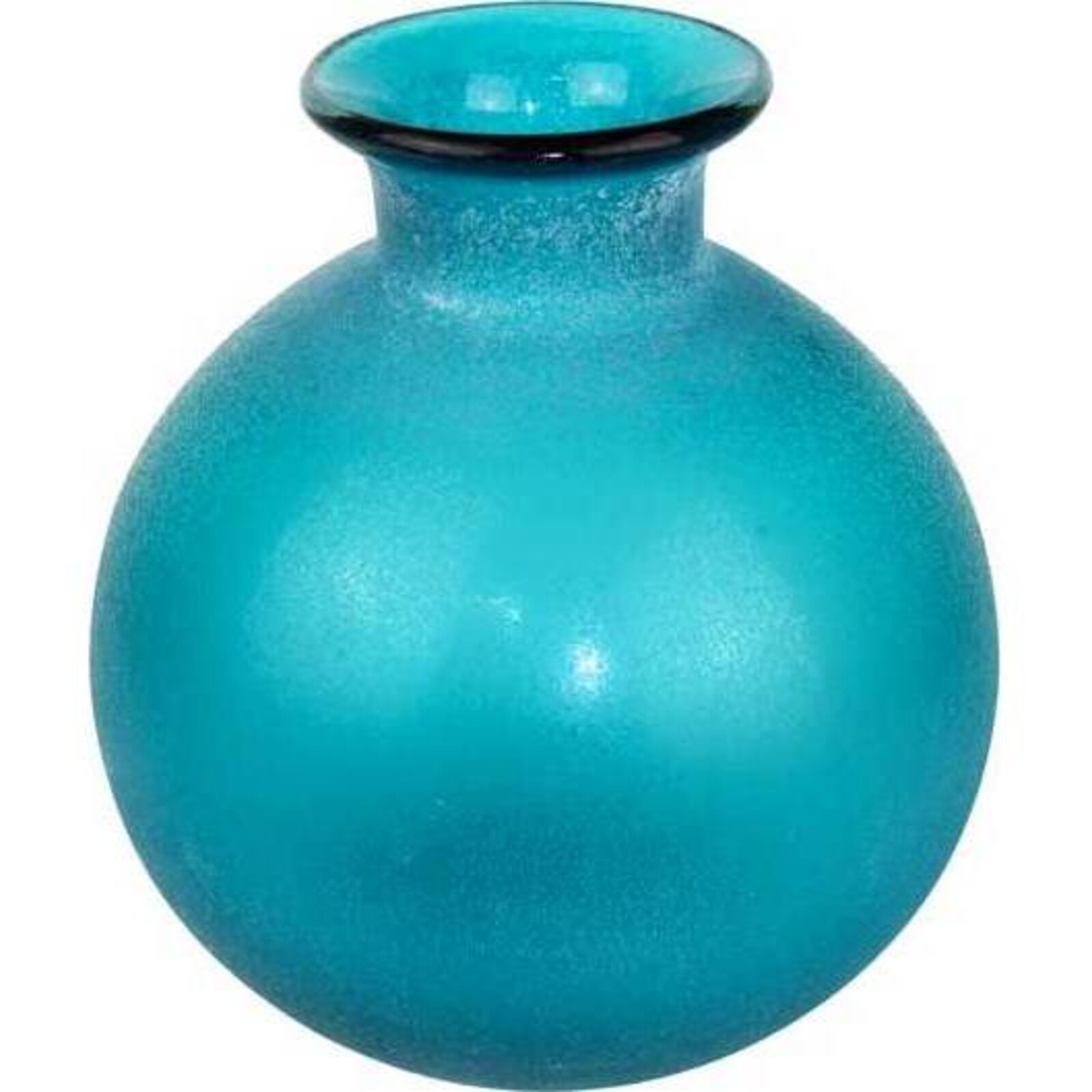Glass Vase Teal Round