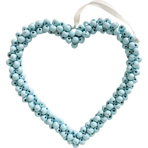 Bead Heart Hanger Blue