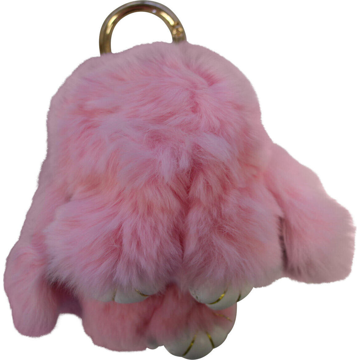 Fluffy Bunny Keyring Mini Pink