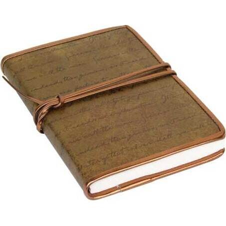 Leather Note Book Bound Dark Gold