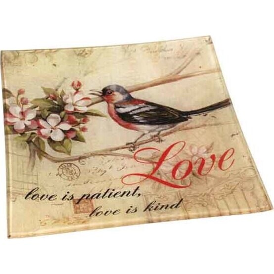 Glass Plate - Love Bird