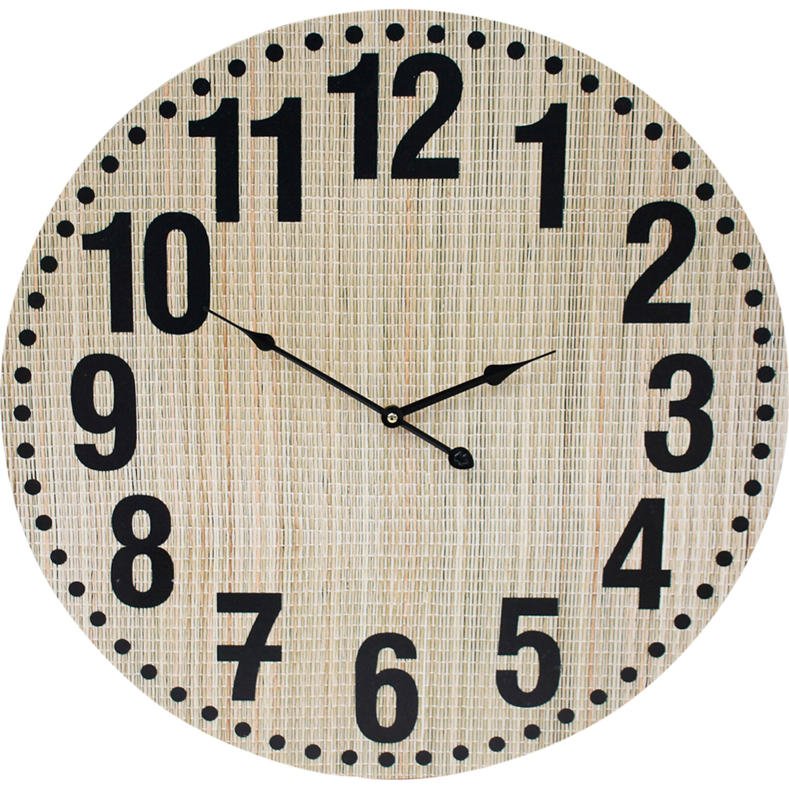 Clock Bamboo Black 58cm