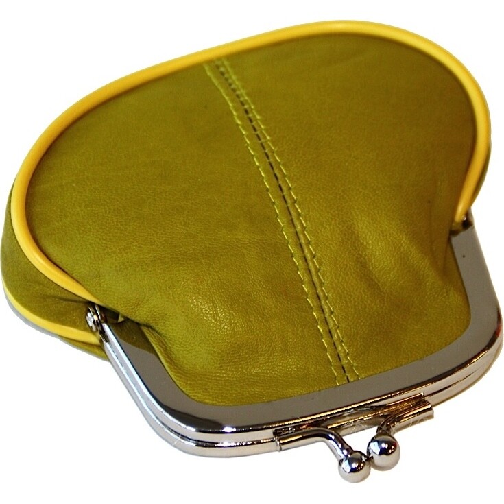 Leather Fiddle Purse - Lime