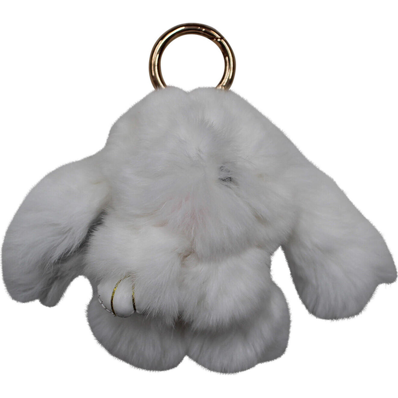 Fluffy Bunny Keyring Mini Snow