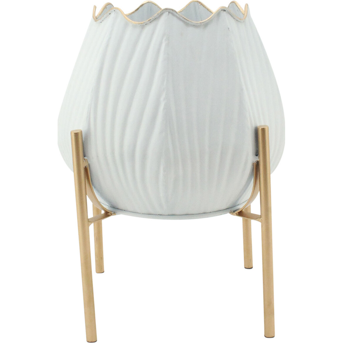 Planter/Stand Lotus White/Gold