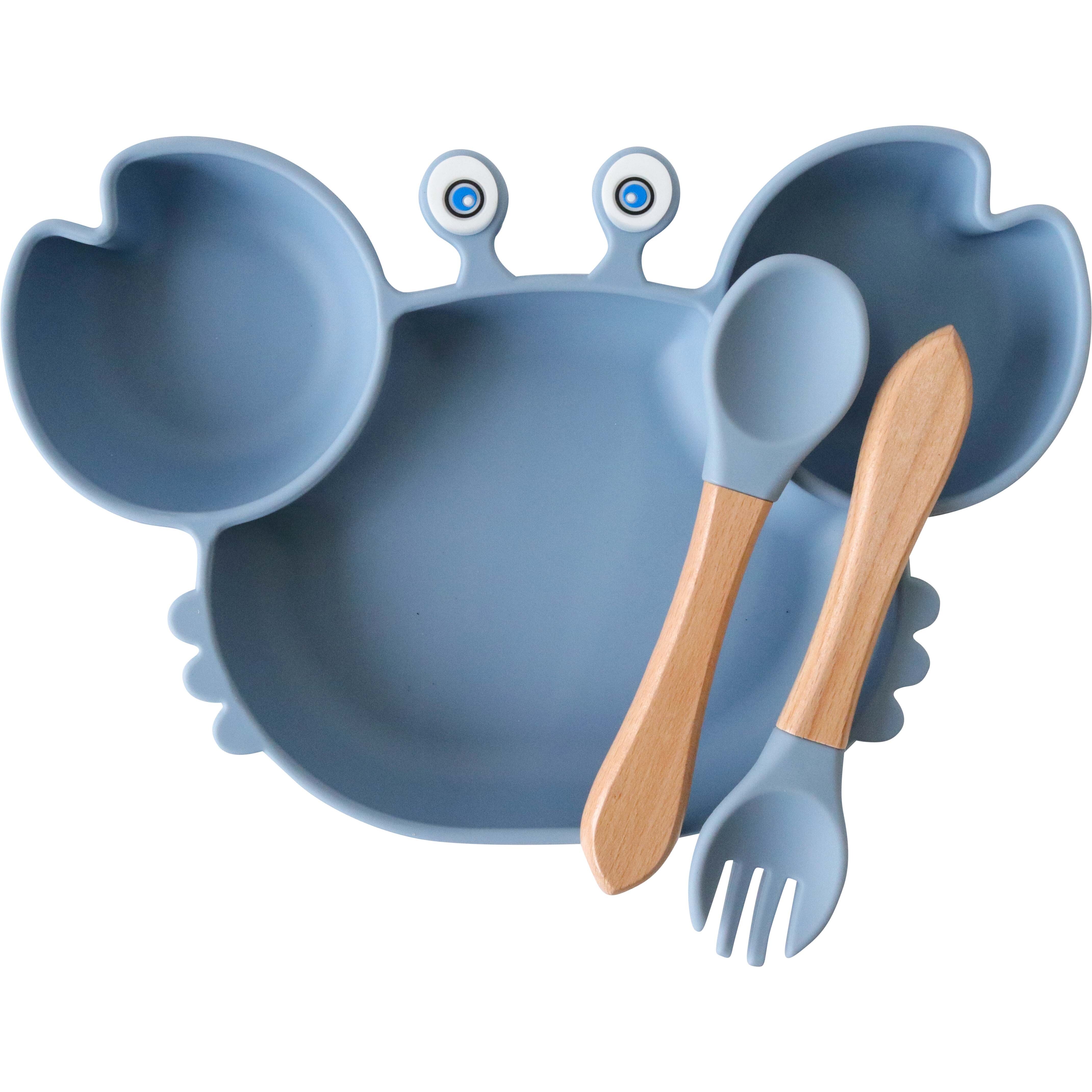 Silicone Bowl Set Crab Blue