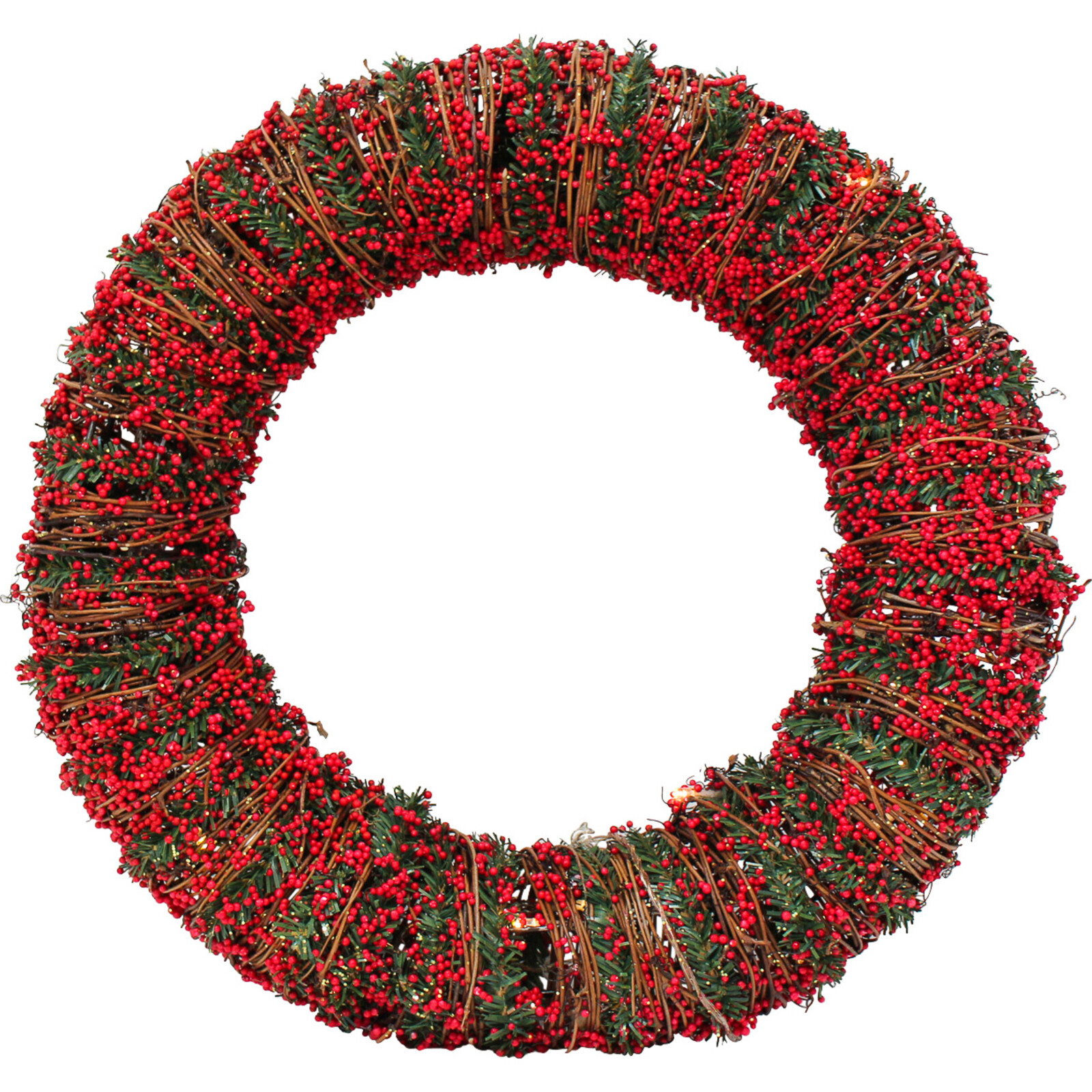 Xmas Wreath Berry w/ Lights