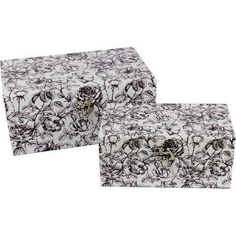 Boxes Flower Toile Sm S/2