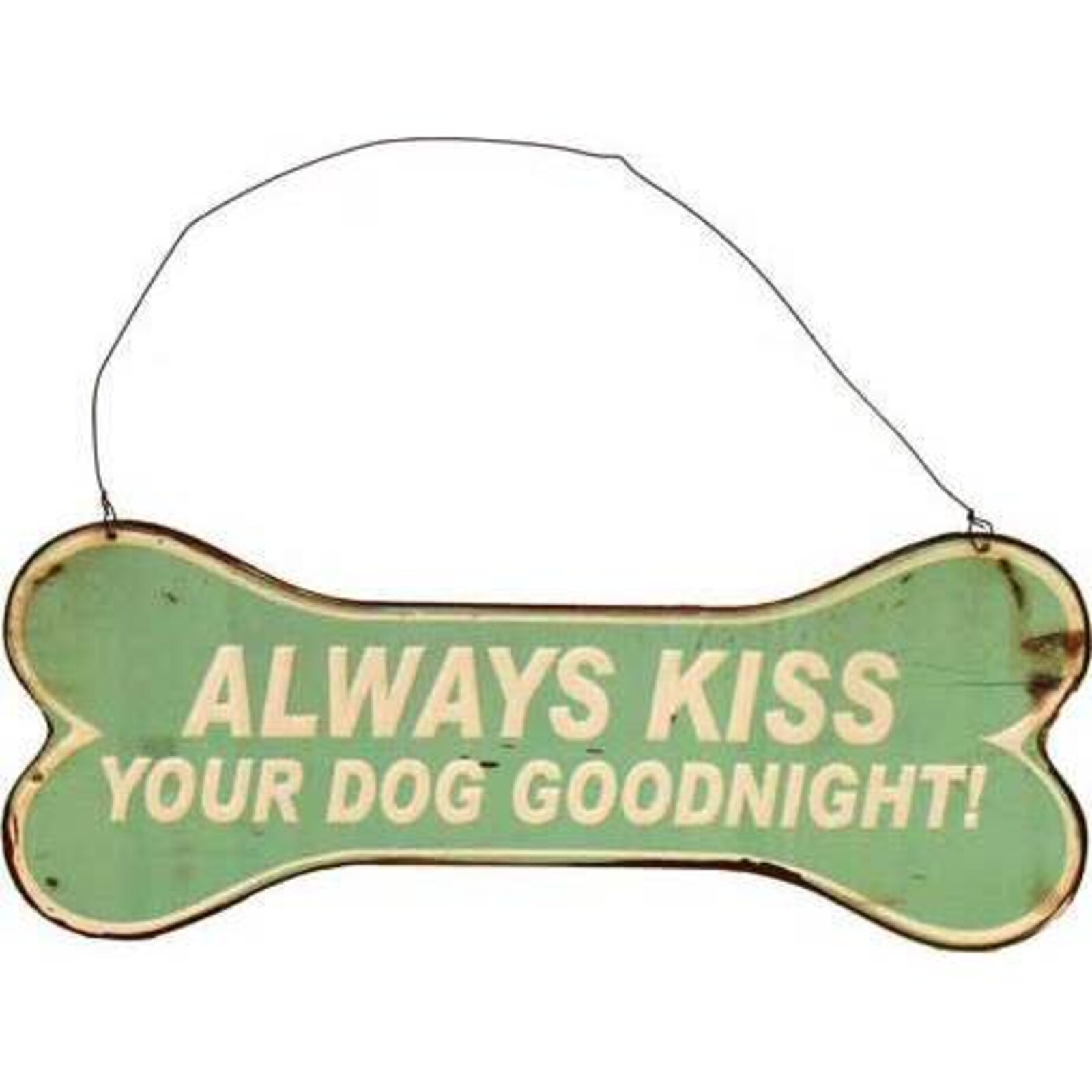 Tin Sign Dog Kiss
