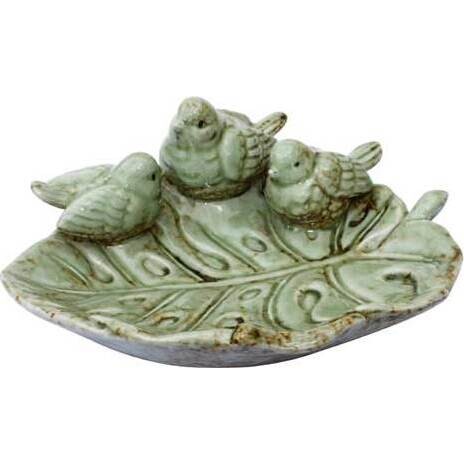 Ceramic Leaf Bowl- Bird Trio