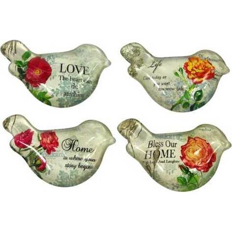 Magnets Bird Flowers set 4