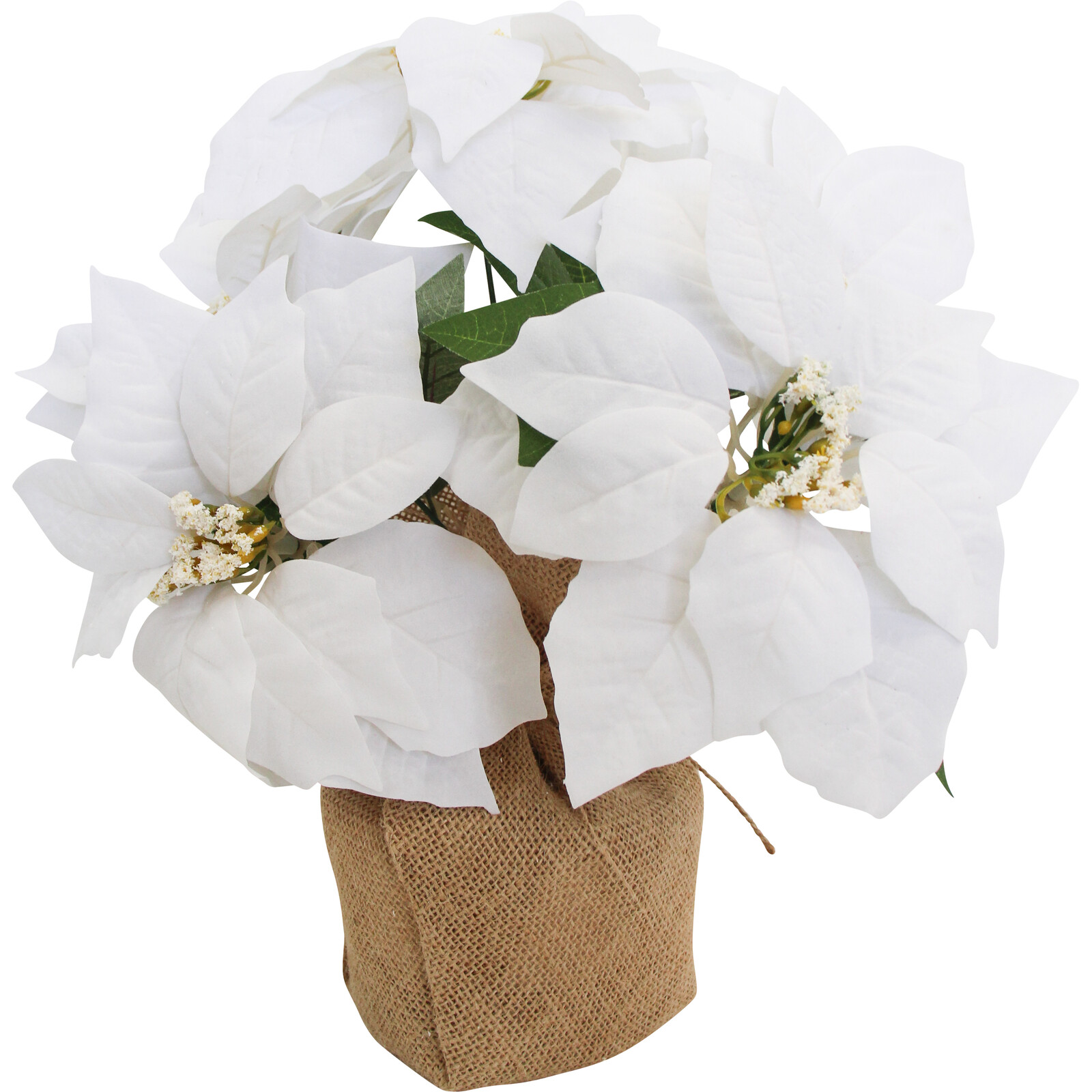 Faux Poinsettia White Lrg