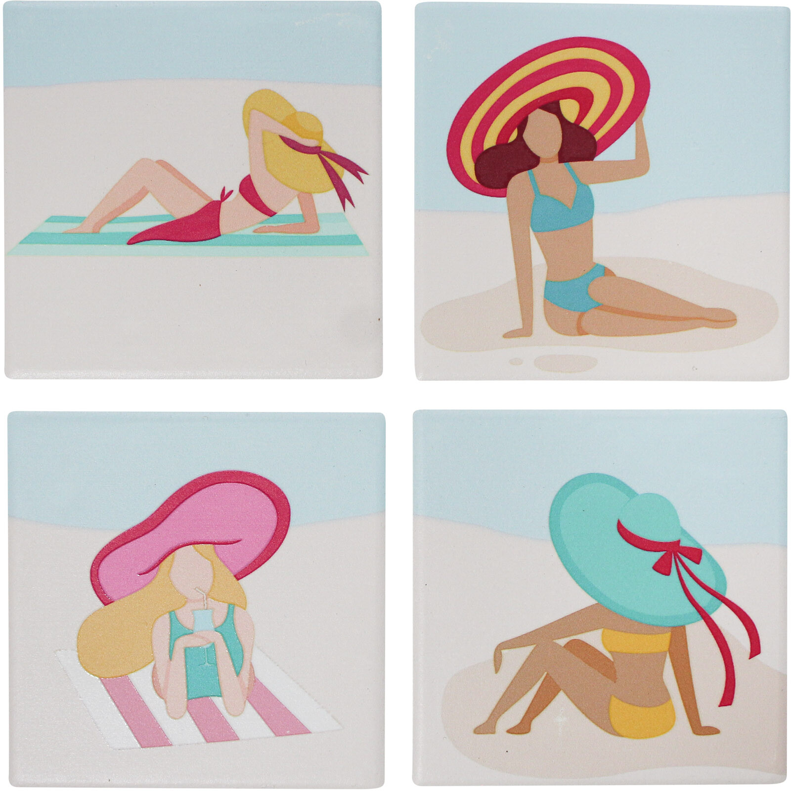 Coasters S/4 Beach Girls Bright